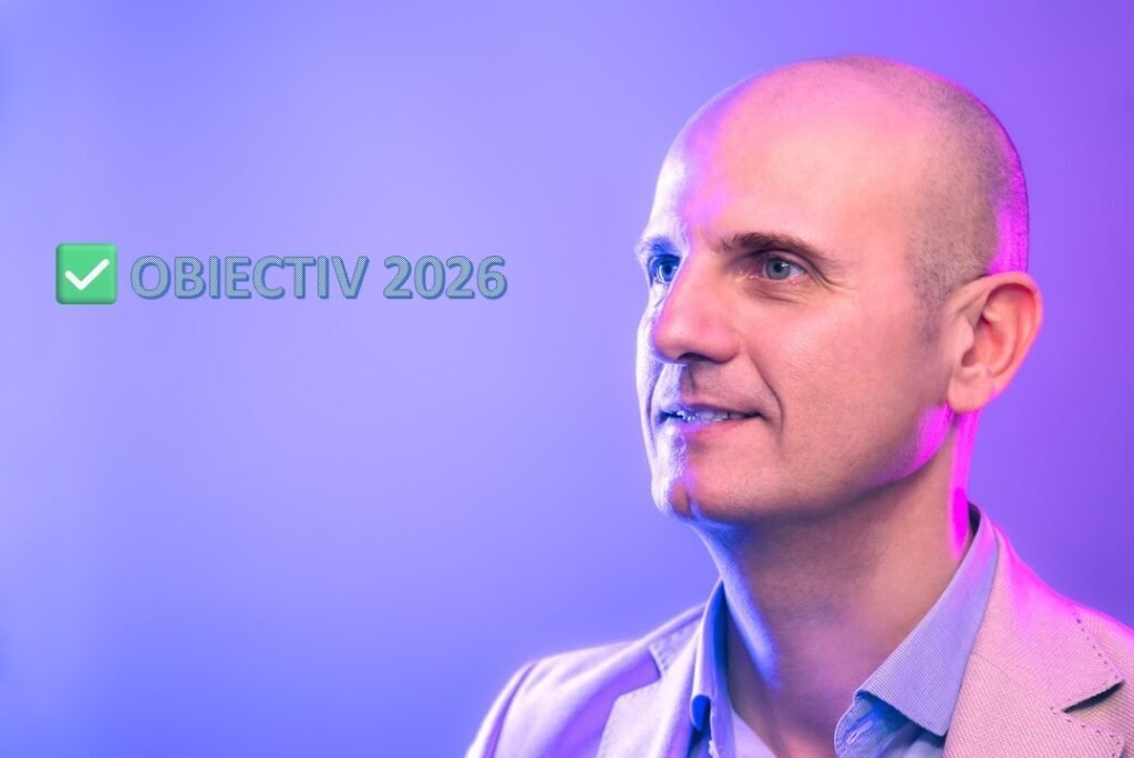 Persoană privind spre obiectivul său